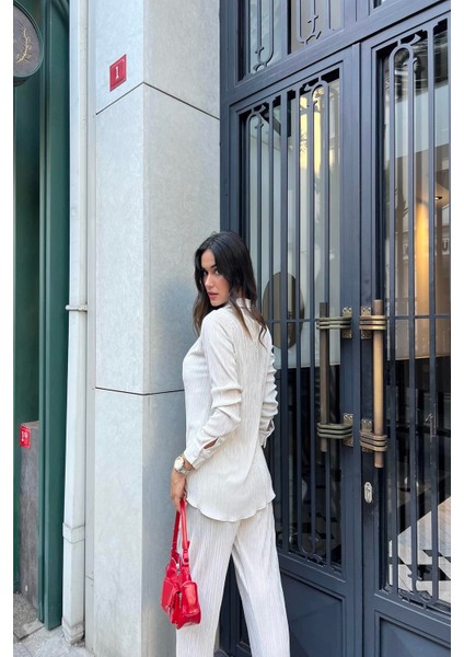 2'li Piliseli Gömlek Pantolon Taş Takım fırsatları