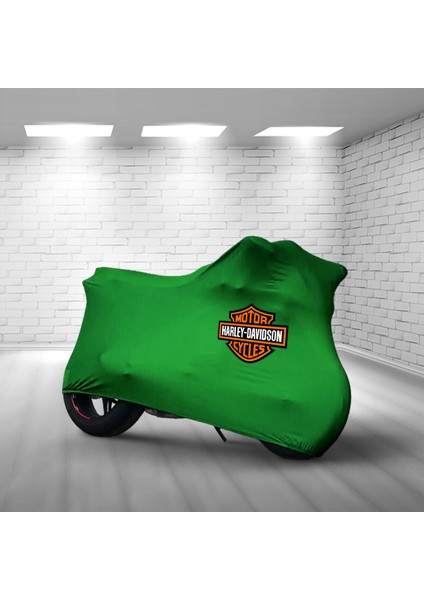 Ultra Shop Harley-Davidson Sportser S Yeşil Kumaş Motosiklet Brandası Logo Baskılı Penye Motosiklet Branda
