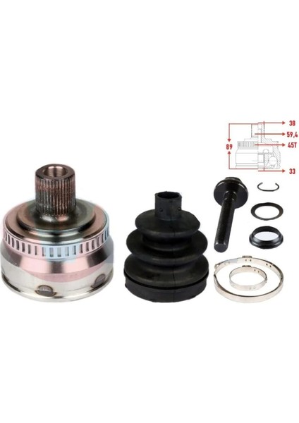 Audı A4 2000-2004 Uyumlu Dış Aks Kafası - 8E0498099