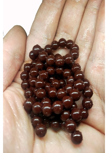 Renatbait Deniz ve Tatlı Su Levrek Çupra Alabalık Kahverengi Silikon Yem Kokulu 6 mm (90 Adet)