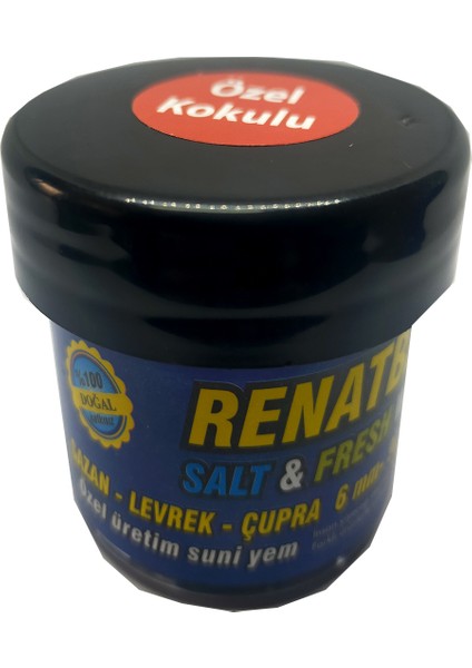 Renatbait Deniz ve Tatlı Su Levrek Çupra Alabalık Kahverengi Silikon Yem Kokulu 6 mm (90 Adet)