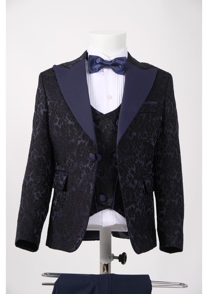 Slim Fit İşlemeli Erkek Çocuk Smokin Takım Elbise / Gömleksiz_mnvs2289 fiyatları