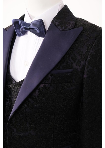 Slim Fit İşlemeli Erkek Çocuk Smokin Takım Elbise / Gömleksiz_mnvs2289 modelleri