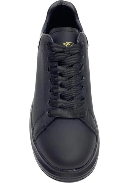 Yüksek Taban Günlük Spor Sneaker Ayakkabı Siyah