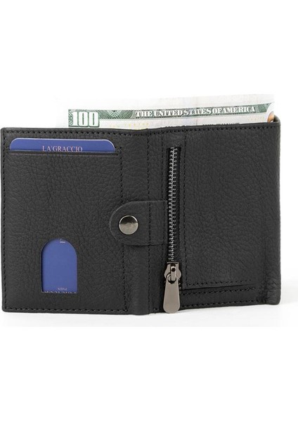 La'graccıo Deri Siyah Erkek Cüzdan Kartlık modelleri