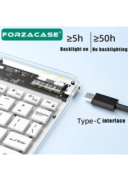 Tablet ve Telefonlar Için 7 Renk Rgb LED Işıklı Kablosuz Bluetooth Klavye - FC461