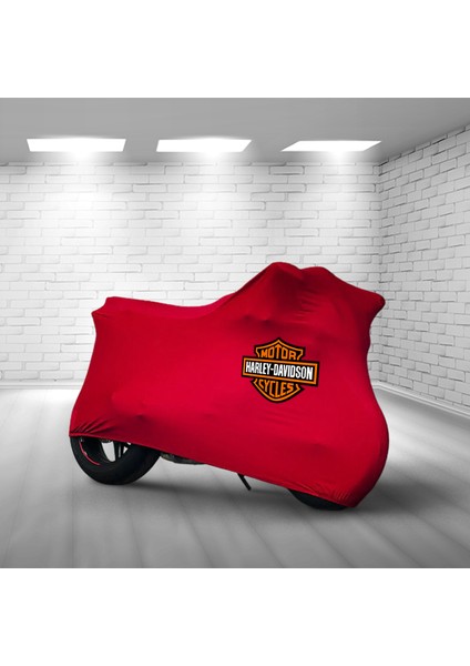 Ultra Shop Harley-Davidson Street Glide St Kırmızı Kumaş Motosiklet Brandası Logo Baskılı Penye Motosiklet Branda
