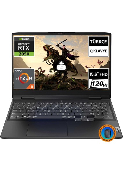 Ideapad Gaming 3 82SB00SBTX02 Ryzen5 7535HS 16GB 256SSD RTX2050 15.6" Fullhd Freedos Taşınabilir BILGISAYAR-CNT003