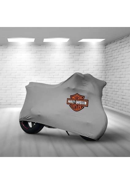 Ultra Shop Harley-Davidson Road Glide Ultra Gri Kumaş Motosiklet Brandası Logo Baskılı Penye Motosiklet Branda