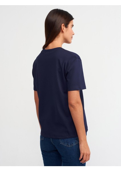 30312 DİLVİN T-SHIRT DEKORATİF DİKİŞLİ BİSİKLET YAKA fırsatları