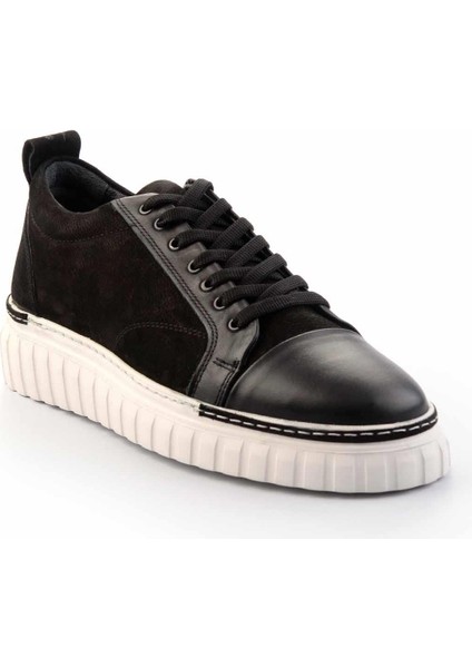 Siyah Siyah Nubuk Deri Erkek Sneaker E01401087103 fiyatları