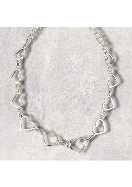 Chain Heart Kalp Sevgili Hediye Kolye
