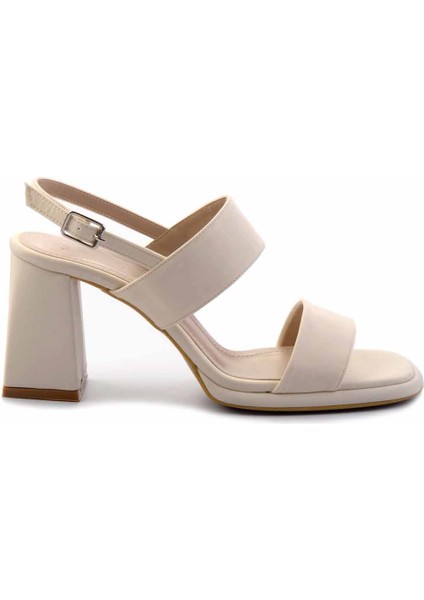 Mat Bej Saten Kadın Klasik Topuklu Ayakkabı K05215164638