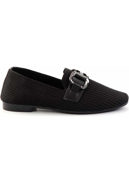 Siyah Triko Kadın Loafer Ayakkabı K01320302382