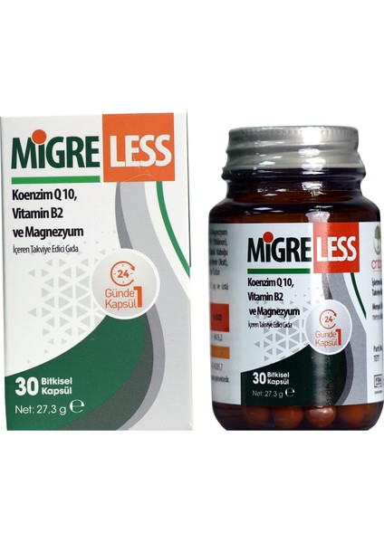 s Koenzimq 10 Vitamin B2 ve Magnezyum Içeren Takviye Edici Gıda 30 Bitkisel Kapsül