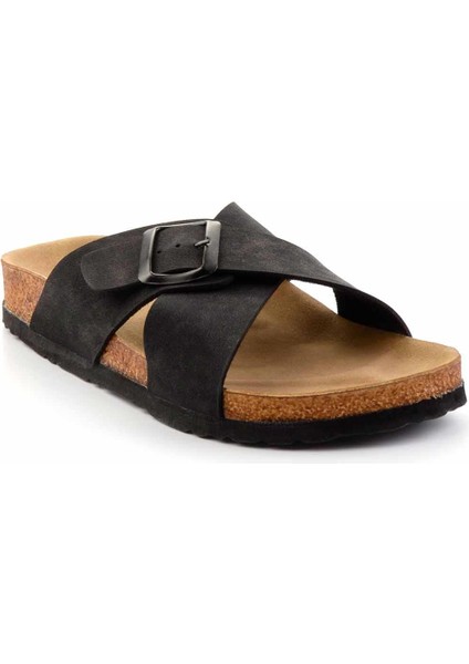 Siyah Nubuk Kadın Terlik K04819301201 fiyatları