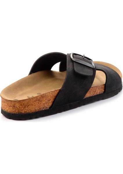 Siyah Nubuk Kadın Terlik K04819301201 modelleri