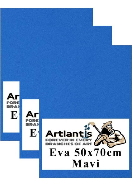 Mavi Eva 50 x 70 cm 3 Adet Eva Süngeri Okul Kreş Anasınıfı Elişi Etkinlikleri