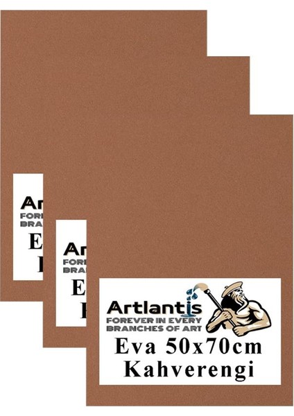 Kahverengi Eva 50 x 70 cm 3 Adet Eva Süngeri Okul Kreş Anasınıfı Elişi Etkinlikleri