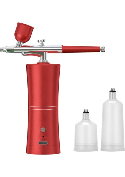 Boya Makinesi Airbrush Kiti Protez Tırnak Cihazı Şarj Edilebilir Kablosuz Kompresör Tabanca Seti