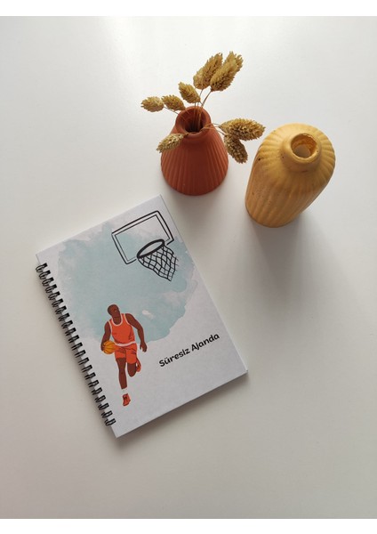 Basketbol Temalı Spiralli 15 x 21 cm Haftalık Planlayıcı Defter