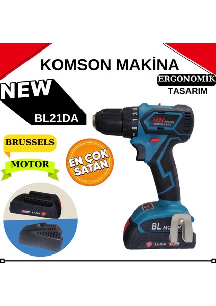 Komson MHPRO TW18A KÖMÜRSÜZ MOTOR AKÜLÜ MATKAP