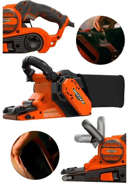 Alman 2700 Watt Bakır Sargılı Toz Torbalı Tank Bant Zımpara Makinesi