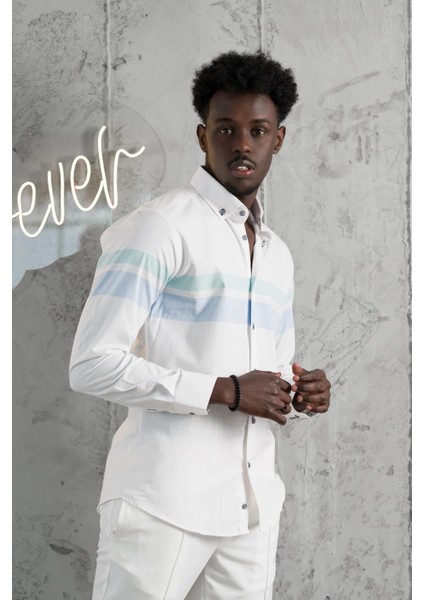 Panolu Yaka Düğmeli Pamuklu Slimfit Yazlık Gömlek fiyatları