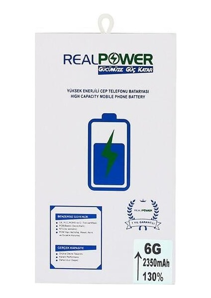 Real Power iPhone 6 2350Mah Cep Tel Batarya