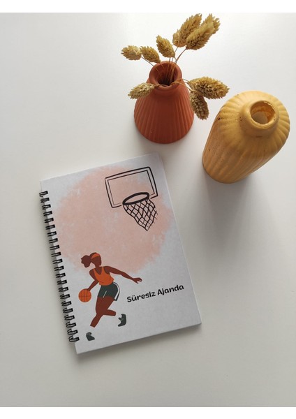 Basketbol Temalı Spiralli 15 x 21 cm Haftalık Planlayıcı Defter