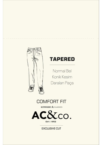 ALTINYILDIZ CLASSICS Erkek Lacivert Comfort Fit Rahat Kesim %100 Pamuk Denim Jean Kot Pantolon