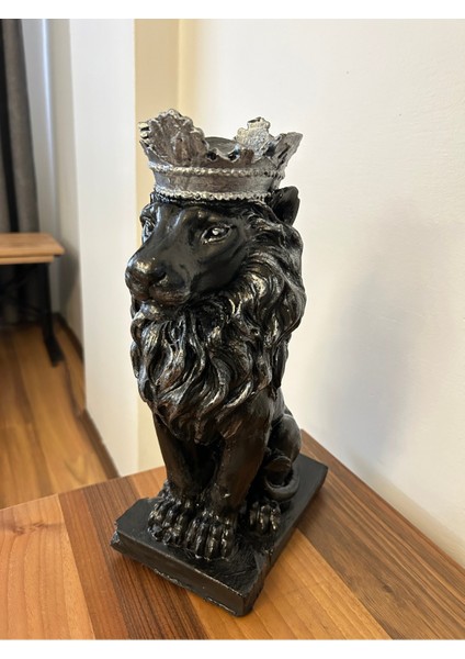 Dekoratif Biblo Büyük Boy Aslan Kral Heykeli