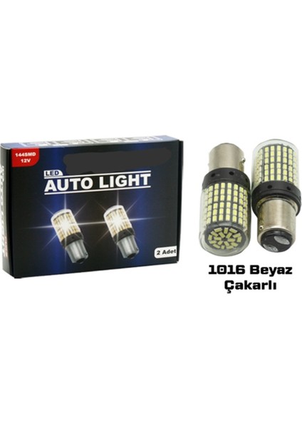 2 Adet 144 Led Çakarlı Stop ampulü 1016 Çift Duy Beyaz
