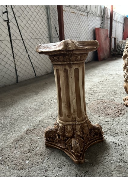 Dekoratif 53CM Kahverengi Eskitme Roma Sütunu Heykeli Biblo Bahçe Dekorasyonu modelleri