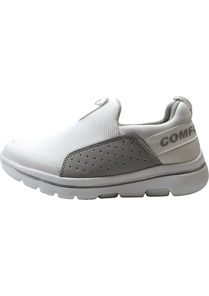 Bestofb-82 Beyaz Hafif Taban Bez Günlük Spor Ayakkabı