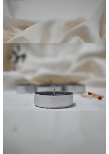 Küçük Standart Tealight Mum 8'li Kokusuz Siyah Renkli-%100 Doğal Soya Wax fiyatları