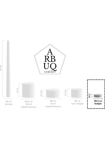 Küçük Standart Tealight Mum 8'li Kokusuz Siyah Renkli-%100 Doğal Soya Wax fırsatları