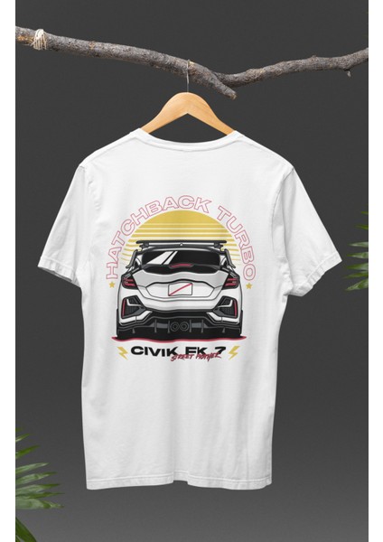 Honda Civic Fk7 Sırt Baskılı T-Shirt, Racing Araba Yarış Temalı Baskılı Tişört modelleri