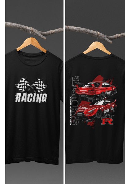 Nissan Gtr Liberty Walk Sırt Baskılı T-Shirt, Racing Araba Yarış Temalı Baskılı Tişört