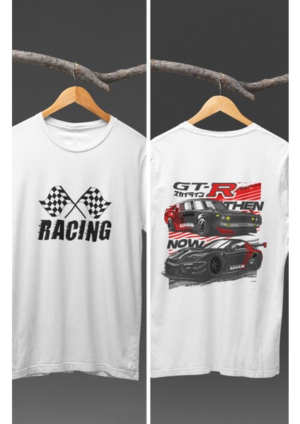Nissan Gt-R Sırt Baskılı T-Shirt, Racing Araba Yarış Temalı Baskılı Tişört