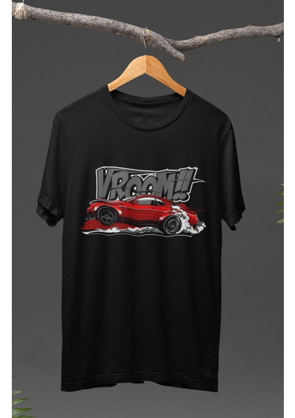Vroom Dodge Challenger Baskılı T-Shirt, Araba Yarış Temalı Baskılı Tişört