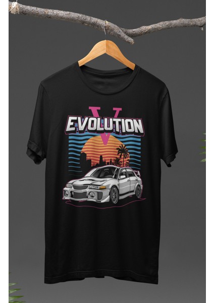 Mitsubishi Lancer Evolution Evo V Baskılı T-Shirt, Araba Yarış Temalı Baskılı Tişört
