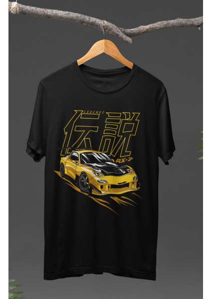 Mazda Rx-7 Baskılı T-Shirt, Araba Yarış Temalı Baskılı Tişört