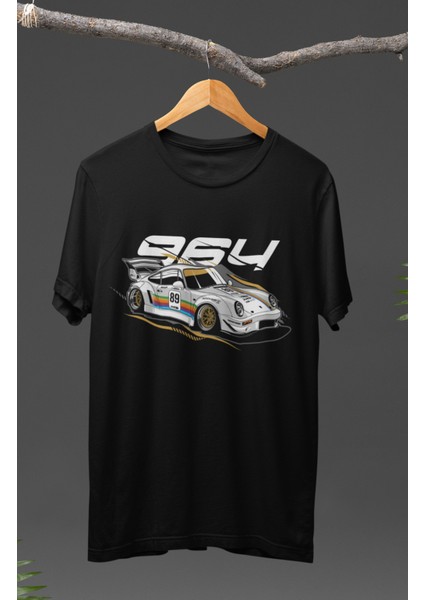 Porsche 964 Baskılı T-Shirt, Araba Yarış Temalı Baskılı Tişört