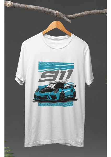Porsche 911 Gt3 Rs Baskılı T-Shirt, Araba Yarış Temalı Baskılı Tişört