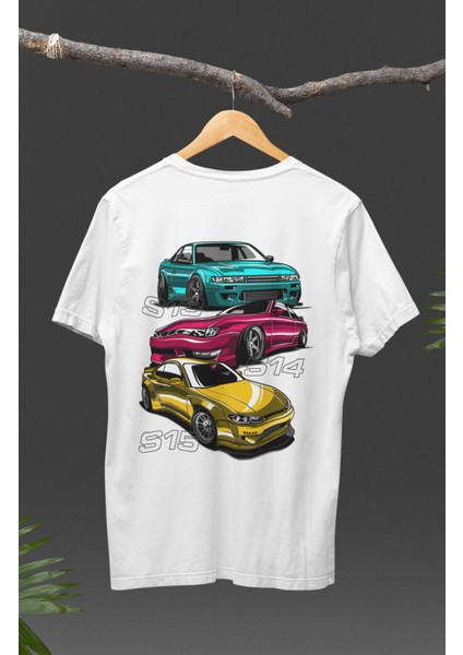 Nissan S13 S14 S15 Sırt Baskılı T-Shirt, Racing Araba Yarış Temalı Baskılı Tişört modelleri