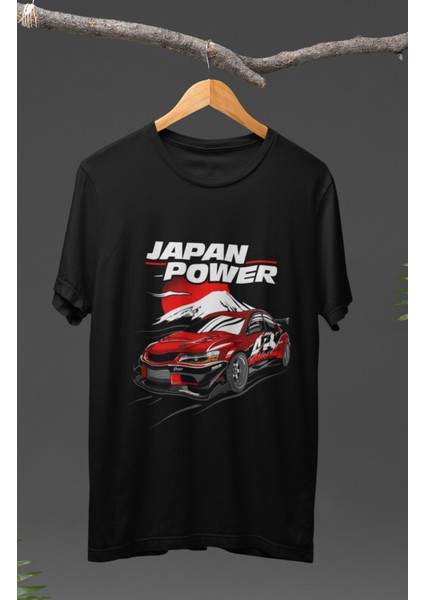 Japan Power Mitsubishi Evo Baskılı T-Shirt, Araba Yarış Temalı Baskılı Tişört