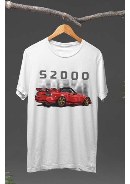 Honda S2000 Baskılı T-Shirt, Araba Yarış Temalı Tişört