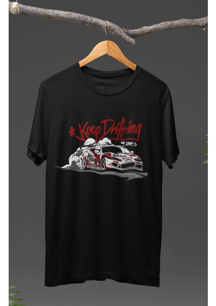 Keep Drifting Nissan Silvia S15 Baskılı T-Shirt, Araba Yarış Temalı Baskılı Tişört