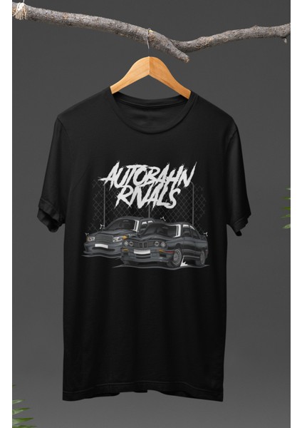 Gri Bmw E30 Baskılı T-Shirt, Araba Yarış Temalı Baskılı Tişört